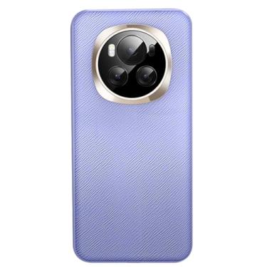 Imagem de LTLMYDAM Capa para Honor Magic 6 Pro, capa de couro fino e macio com moldura de TPU galvanizada, proteção total para câmera, à prova de choque, capa protetora, roxa