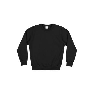 Imagem de Blusão Moletom Flanelado com Punho Unissex Infantil Preto