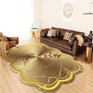 Imagem de Sofá dourado sala de estar tapete irregular decoração de casa para quarto tapete de entrada de cozinha mesas tapete de pé, pilha de laço, 3,140x200cm 55x78,7in