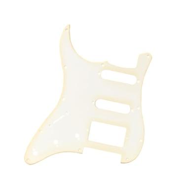 Imagem de 11 furos para guitarra canhota Strat Pickguard SSH placa de risco para Stratocaster estilo 1 camada branca type1