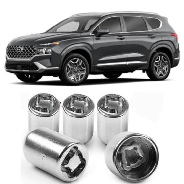 Imagem de Kit Parafuso Porca Antifurto 6CRA Hyundai Santa Fé Todos - RODAFUSO