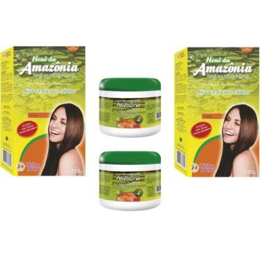 Imagem de Divina Dama Amazonia Incolor Hene em Po 02x200gr + Creme Branco 500gr 