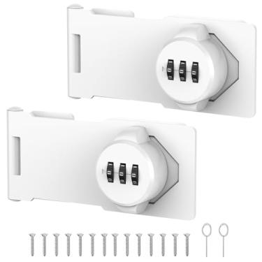 Imagem de Fechaduras de ferrolho rotativas com senha mecânica, fechaduras de armário com combinação, fechaduras de porta de segurança para portas pequenas, armários, porta de celeiro, banheiro, ao ar livre,