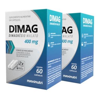 Imagem de Kit 2 Dimag Dimalato de Magnésio 400mg 60 Cápsulas Maxigold
