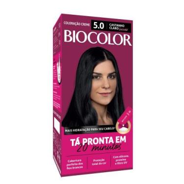 Imagem de Tinta de Cabelo Biocolor Mini Kit Castanho Claro Luxuoso 5.0, Castanho
