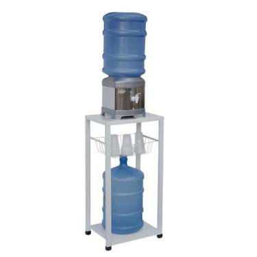 Imagem de Suporte Bebedouro Galão Água Tampo de Aço Reforçado Branco - Utility