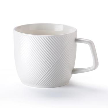 Imagem de Adewnest Caneca de café de cerâmica extragrande: Tigela de sopa gigante com alça para chá de cereais de coco e sorvete branco - Seguro para micro-ondas Copo grande de 940 ml