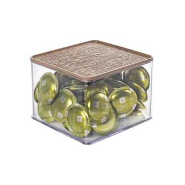 Imagem de Caixa Organizadora Acrílica Empilhável Multiuso Com Tampa Resistente Cozinha Banheiro