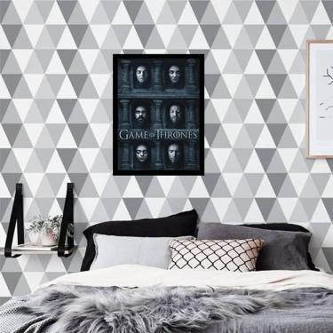 Imagem de Quadro Decorativo Poster Game Of Thrones Got 34X23Cm - Moldura Branca