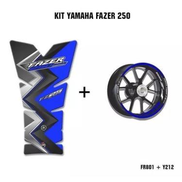 Imagem de Kit Adesivos Yamaha Fazer 250 Fz25 Friso Tankpad Y212 - Resitank