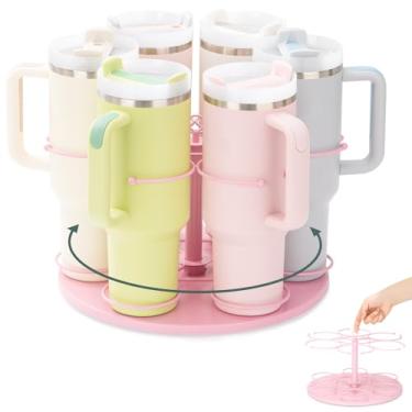 Imagem de Organizador de garrafa de água para copo Stanley, suporte giratório de copo Stanley, organizador de porta-copos, organizadores de cozinha fáceis de instalar e armazenamento para acessórios de copo