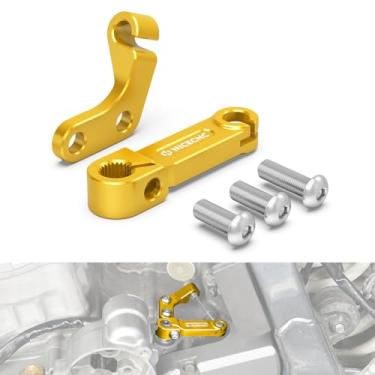 Imagem de NICECNC Suporte de alavanca de braço de embreagem dourado e rolha de cabo do braço de liberação da embreagem compatível com Suzuki DRZ400 DRZ400E DRZ400S DRZ400SM 2000-2024 Veja o ajuste