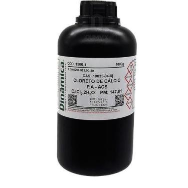 Imagem de Cloreto de calcio 2H20 PA 1000GR com laudo de analises - Dinamica ou N