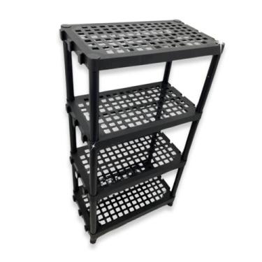 Imagem de Estante Reforçada 4 Prateleiras Modular Cozinha Lavanderia Livreiro - 