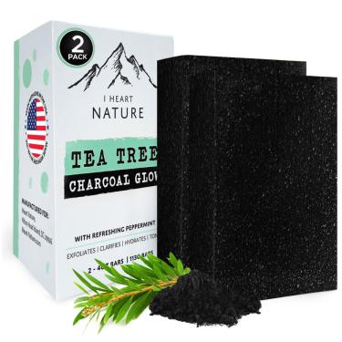 Imagem de Sabonete iHeart All Natural Charcoal Tea Tree com óleo de hortelã