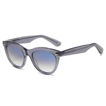 Imagem de Moda Acetato Mulheres Óculos de Sol Retro Moldura Redonda Lente de Vidro Ao Ar Livre Viagem Pesca Carro Dirigindo UV400, C5