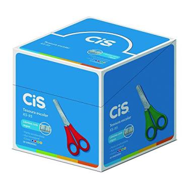 Imagem de Tesoura Escolar com Régua, CiS, KS-95, 240.8301, Cores Sortidas, Caixa com 20 Unidades