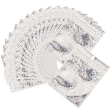 Imagem de SOFPLATE 100 peças de sacos de armazenamento holográfico de 11,9 x 9 cm bolsas de alumínio com janela transparente celofane Star Ziplock Embalagem Bolsas para Pequenas Empresas Lanche Joias Amostra