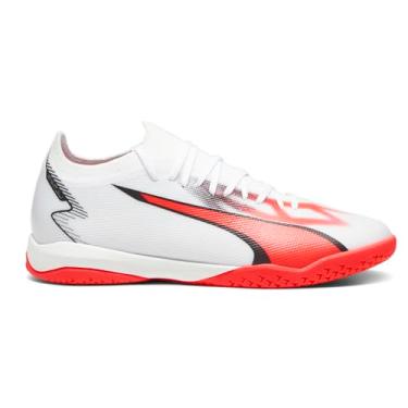 Imagem de PUMA Tênis masculino Ultra Match Indoor Training, Puma Branco/PUMA Preto/Fire Orchid, 45