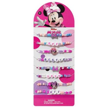 Imagem de LUV HER Joias infantis Disney Minnie Mouse – Pacote com 8 pulseiras de amizade com contas – Leve e colorida divertida para meninas a partir de 3 anos – Tema BFF pronto para presente – Elástico seguro