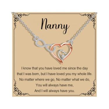 Imagem de MAOFAED Colar de coração infinito para avó, apelidos da vovó, mercadoria do Dia das Mães, Metal, Sem Pedra Preciosa