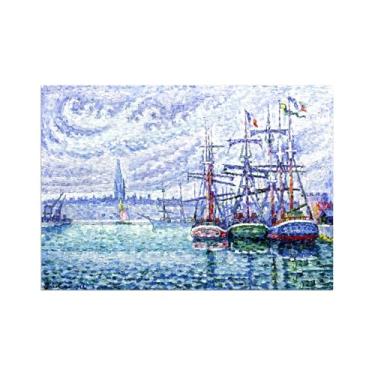 Imagem de Paul Signac Famosas Pinturas-Impressas em Tela-Doca flutuante-Moderno Pôster Decoração Sala de Estar e Quarto 50x70cm20x27in Sem Moldura