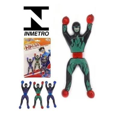 Imagem de Boneco Gruda Escala Parede Vidro Ninja Hero Squad 3 Unidades Inmetro -