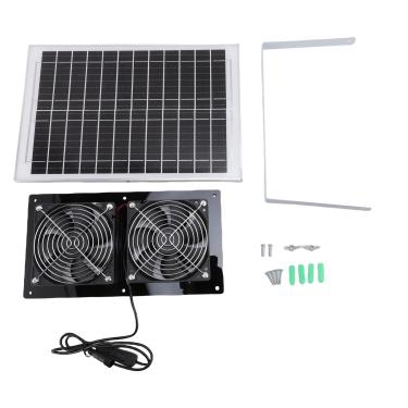 Imagem de Aqur2020 Kit de Ventilador de Exaustão Com Energia Solar, Ventilador de Ventilação Solar Ventilador de Exaustão Solar Com Painel de 15w, Ventiladores de Alta Velocidade para Galinheiro