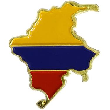 Imagem de rhungift Pacote Com 100 Alfinetes De Mapa Da Bandeira Colômbia A Granel - 1" Metal Patriótico Colombiano, Emblema Lapela, Lembrança Para Chapéu, Bolsa, Presentes Viagem
