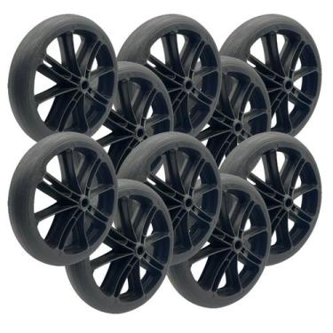 Imagem de 10 Rodinhas Aro 6 Preta Para Cadeira De Banho e Rodas Pronta Entrega -