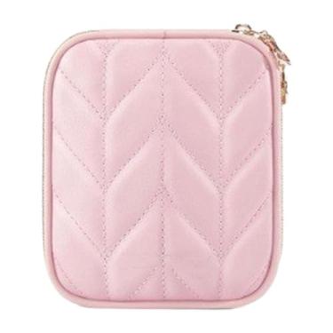 Imagem de Hailong Ming Organizador de Joias, Organizador de Porta-brincos, Caixa de Joias Elegante para Armazenamento de Relógios E Pulseiras, Rosa