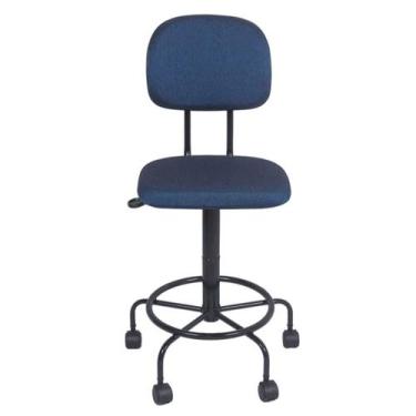 Imagem de Cadeira Caixa Alta L Duplo Base Semi Tecido Azul - Sintonia Flex