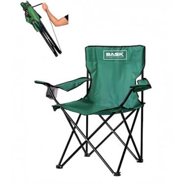 Imagem de BASK Cadeira Dobrável Portátil Reforçada com Suporte 180kg | Alça de Ombro Integrada | Porta-copo | Conforto e Espaço Ampliado para Camping, Praia e Pesca