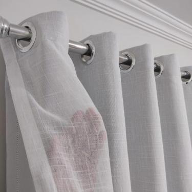 Imagem de Cortina Voal Gaze Linho Com Forro Blackout 100% Corta Luz 4,00x2,60 - 