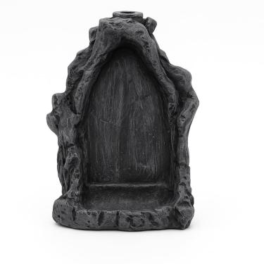 Imagem de Incensário Cascata Gruta Cinza 14 cm em Resina