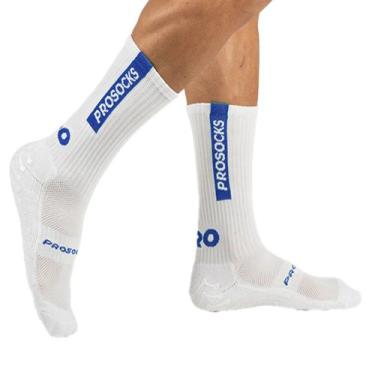 Imagem de Meia de Futebol ProSocks UltraGrip Branco/azul, Branco, Azul, G