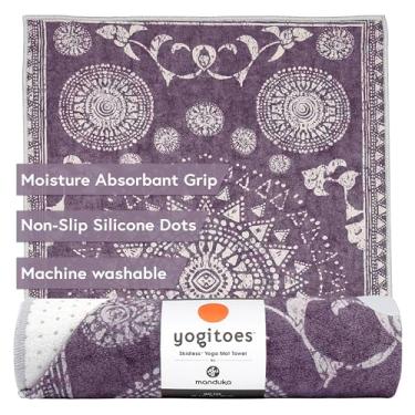 Imagem de Toalha Yogitoes Yoga Mat - Leve, microfibra de secagem rápida, tecnologia antiderrapante antiderrapante, uso em Hot Yoga, Vinyasa e Power, 71 polegadas (180 cm), Geija Purple