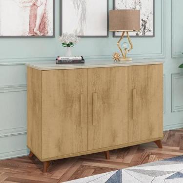 Imagem de Aparador balcao 3 portas Ohio cinamomo/off white - Mais de Casa