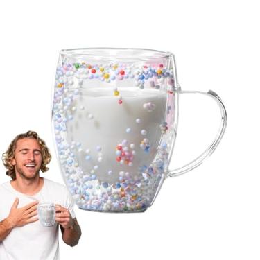 Imagem de Canecas de café de vidro de parede dupla, Canecas de café de vidro de parede dupla - caneca de cerveja 350ml clara estética bonito,Copos resistentes ao calor de grande capacidade para com leite