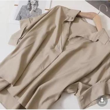 Imagem de Blusa Feminina Vintage De Chiffon Com Mangas Curtas E Babados, Solta E