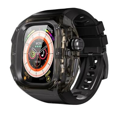 Imagem de VeveXiao Capa robusta com pulseira compatível com Apple Watch Ultra 3/Ultra 2 de 49 mm, sem ferramentas, capa protetora com um clique para Apple Watch Ultra, pulseira de silicone, Medium, Silicone