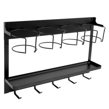 Imagem de DJAPWPX Organizador de parede de garrafa de água de aço carbono, organizador de parede com absorção magnética sem perfuração, fácil de limpar, organizador de parede 3 em 1 para porta de geladeira (4