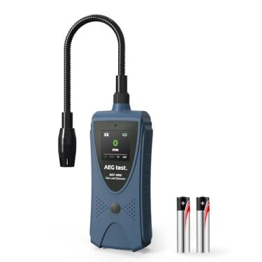 Imagem de AEGTEST AGT-1385 Detector de vazamento de gás com pescoço de ganso de 16,78 cm, alarme visual e audível, detector de gás natural para detecção de vazamentos combustíveis como metano, propano em casa