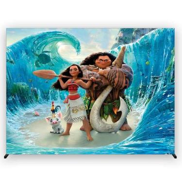 Imagem de Painel de Festa Retangular Princesa Havaiana 3,00x2,00 Metros Fera Pri