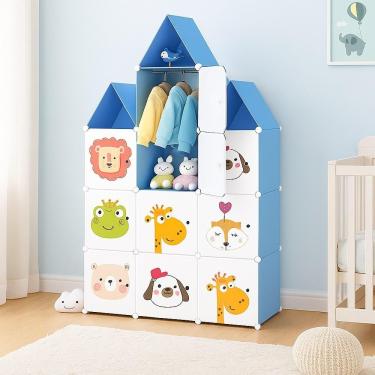Imagem de Guarda Roupa Castelo Infantil Armario Organizador Brinquedos Roupas Sapateira 13 Nichos Prateleiras
