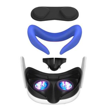 Imagem de Capa facial de máscara de silicone VR e capa de lente para Meta Quest 