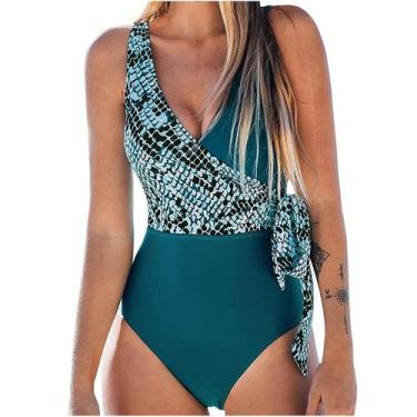 Imagem de Biquíni feminino sólido push-up acolchoado Swimwear Beachwear Maiô de 