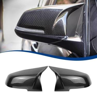 Imagem de Tampas de espelho traseiro com padrão de fibra de carbono BMW 3/4/2/1 