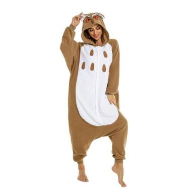 Imagem de Fantasia CANASOUR Polar Fleece Halloween Anime Adulto Owl Brown