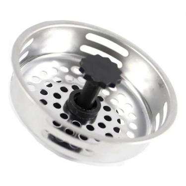 Imagem de Tampa válvula peneira para pia de cozinha em inox com borracha anti en